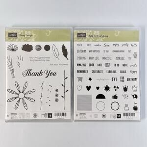 Stampin' Up! Photopolymer Stamps Lot DAISY DELIGHT & TABS FOR EVERYTHING New